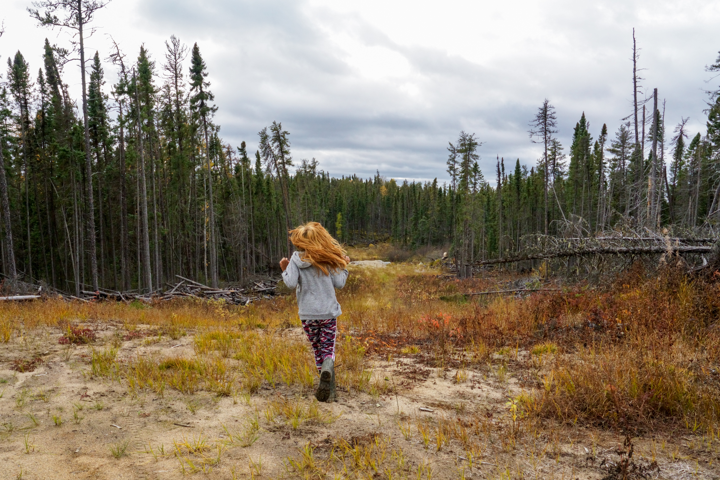 Anna Moonias, 9, out partridge hunting with her family in Neskantaga First Nations territory in Ontario's Ring of Fire region. 