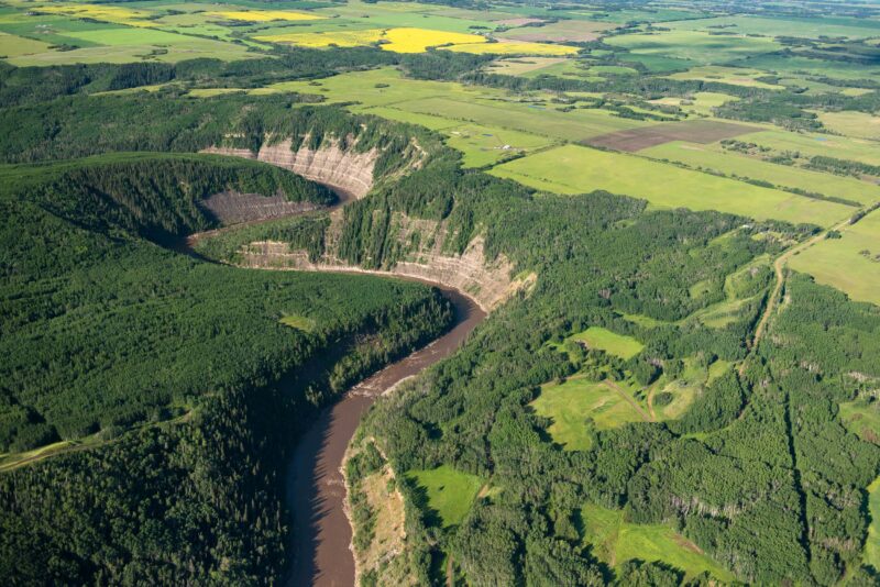 An overhead view of Blueberry River First Nations territory.