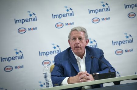 Brad Corson, the CEO of Imperial Oil at a news conference