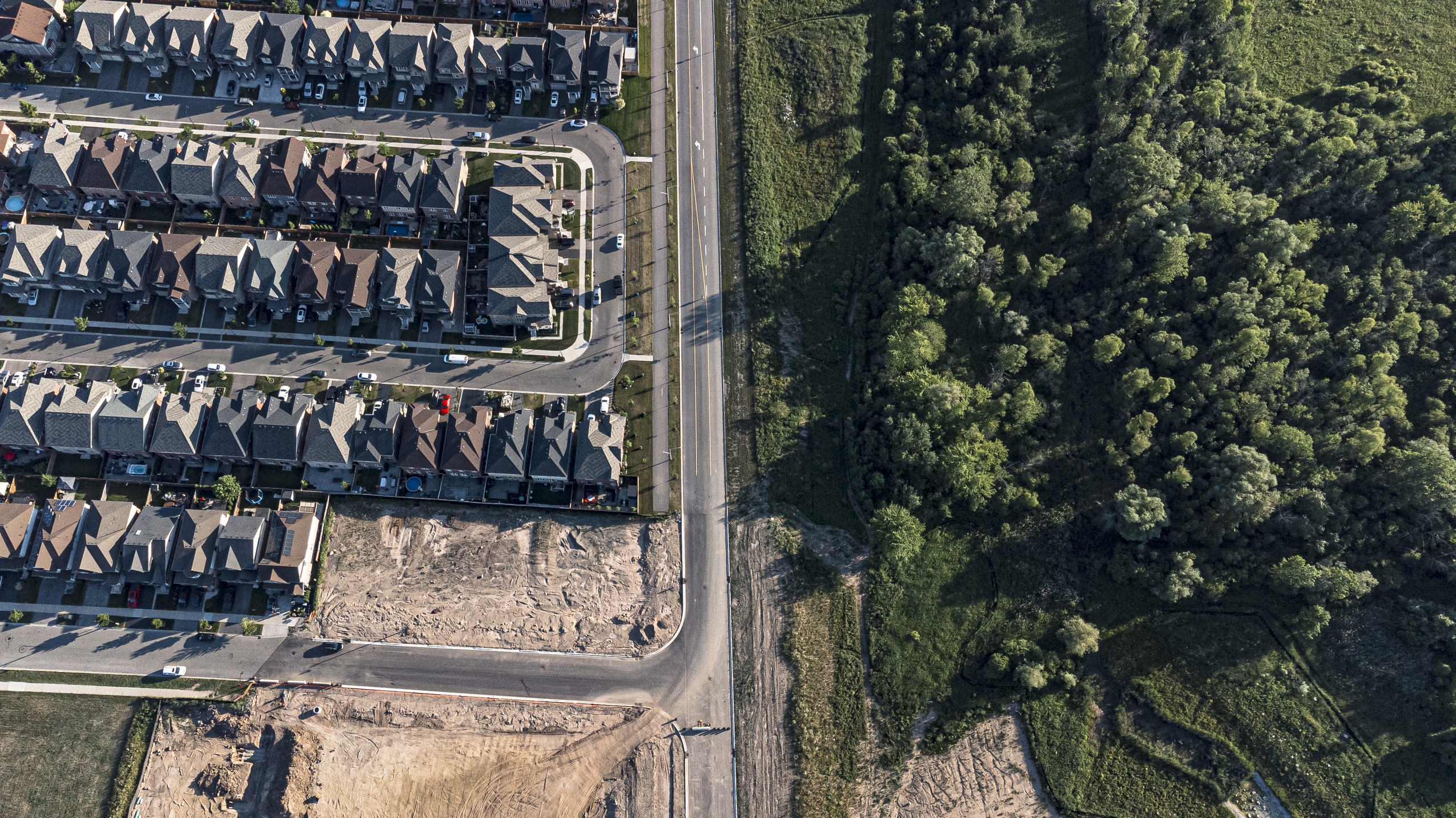 Ontario Greenbelt: housing development and trees seen from above