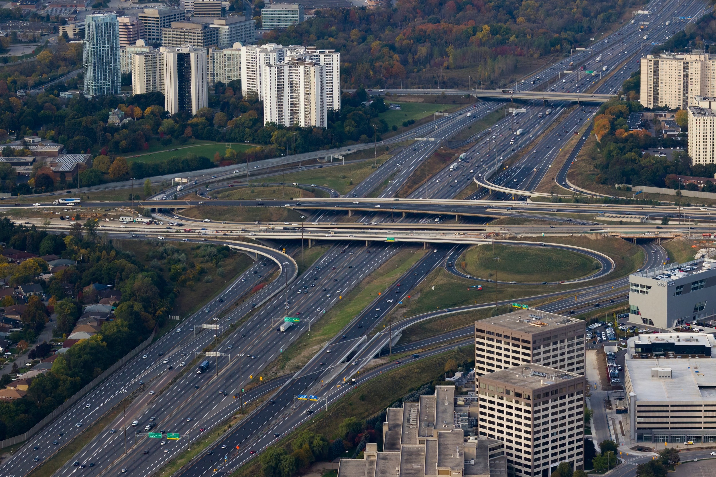 A highway seen from above