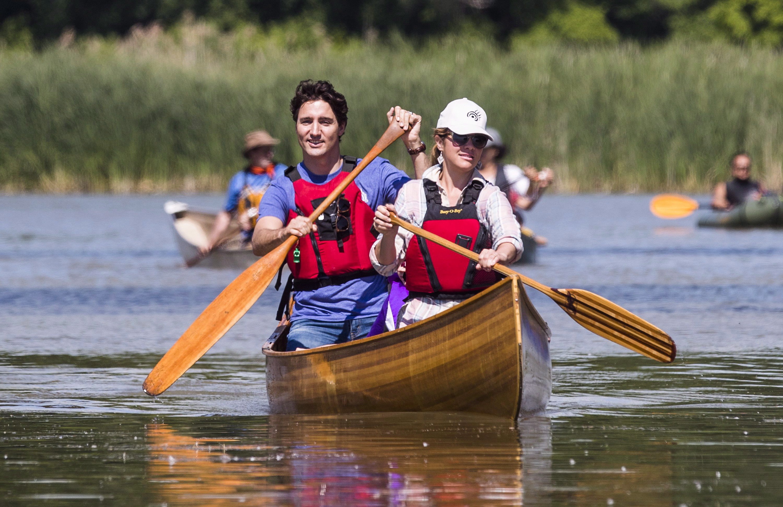 Prime Minister Justin Trudeau, his wife, Sophie Gregoire Trudeau in Rouge Park in 2016. The federal Impact Assessment Agency will be studying how nearby development could affect the park and the endangered species that live there.