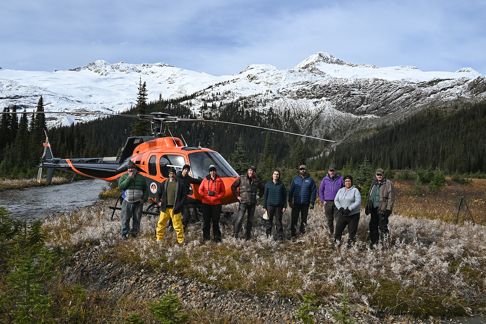 Simpcw First Nation Chief George Lampreau joined a helicopter trip to the Raush Valley