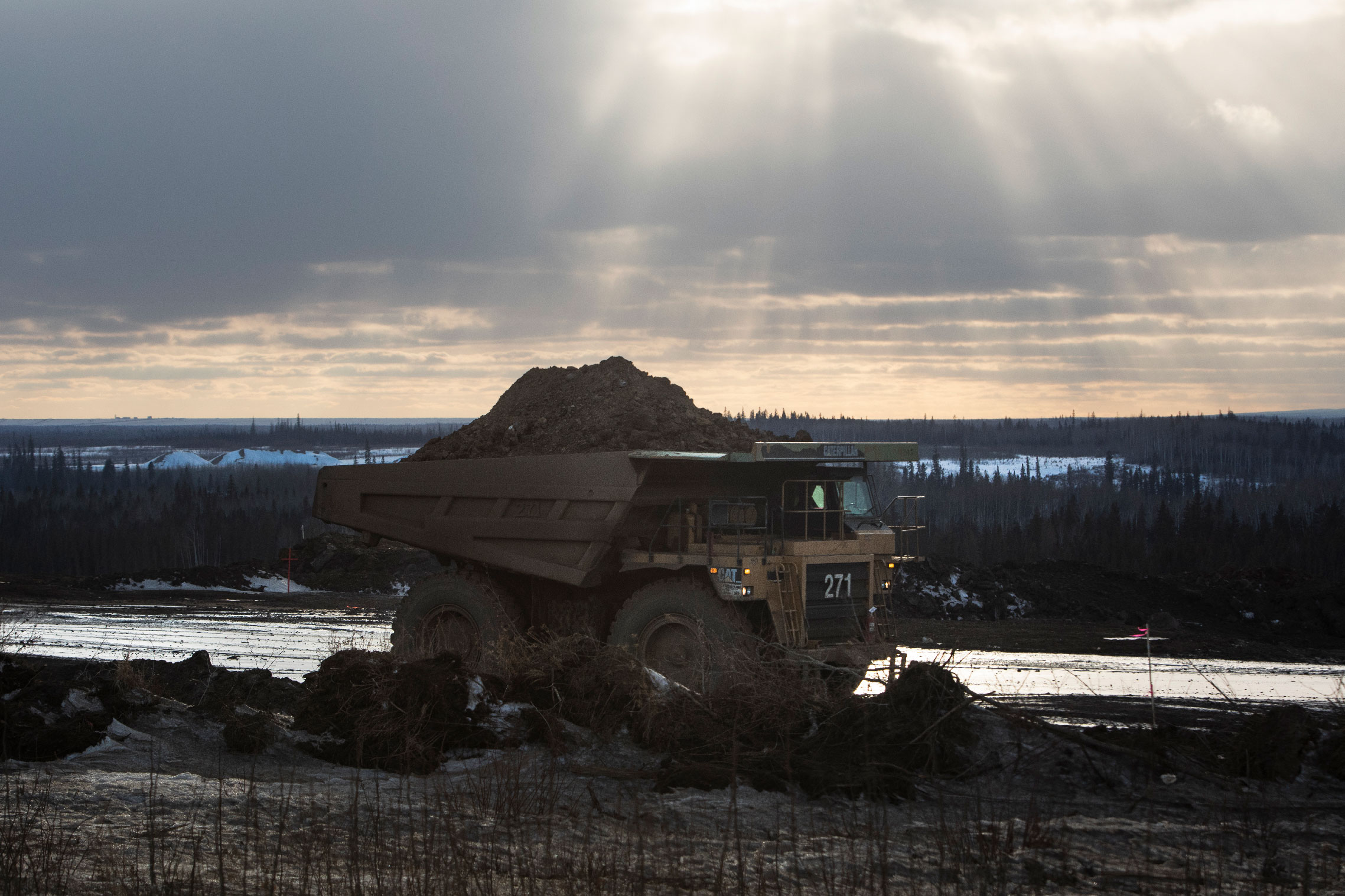 Suncor Fort Hills: a giant dump truck at an oilsands mine in Alberta