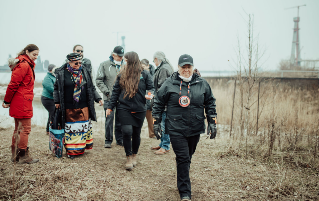 Photos of Caldwell First Nation ceremonies to mark the return of land to Indigenous stewardship.