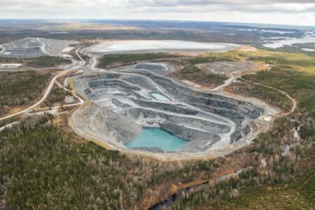 Aerial view of Moose River gold mine (Touqouy)
