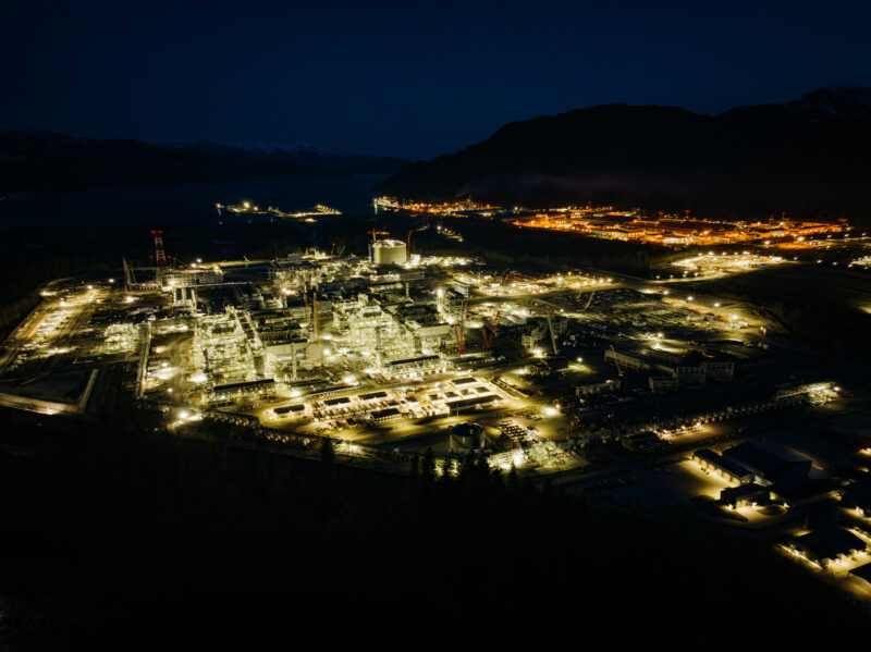 LNG Canada at night