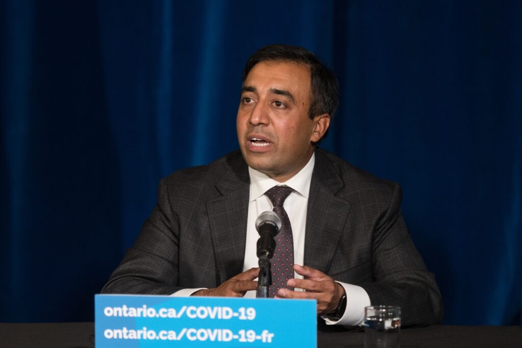 Ontario Greenbelt: former cabinet member Kaleed Rasheed speaks at a press conference