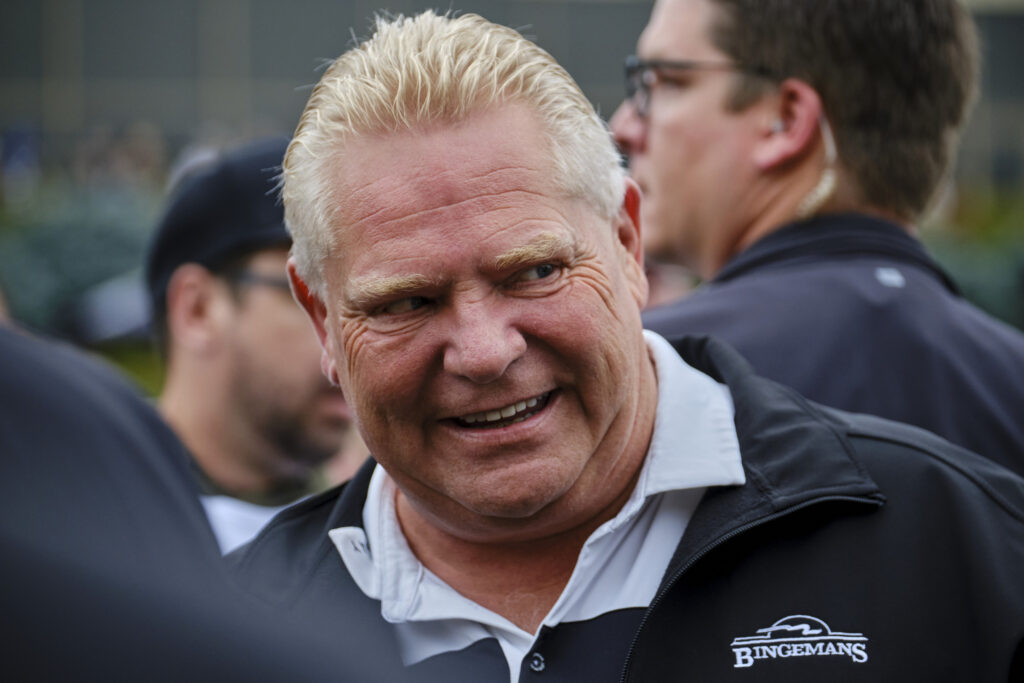 Ontario Premier Doug Ford looking to the side