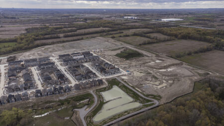 A housing development in Pickering, Ontario near the Greenbelt