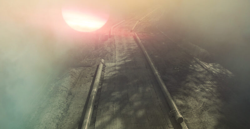 smoky otherworldly illustration of pipeline