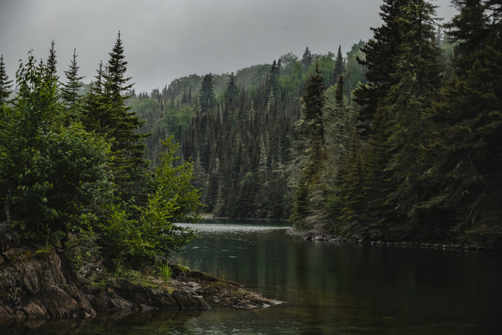 Lake Superior caribou: a channel between islands