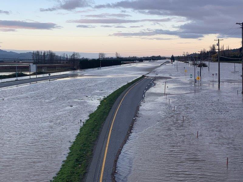 Highway 1 through Chilliwack was mostly underwater following the atmospheric river in November 2021