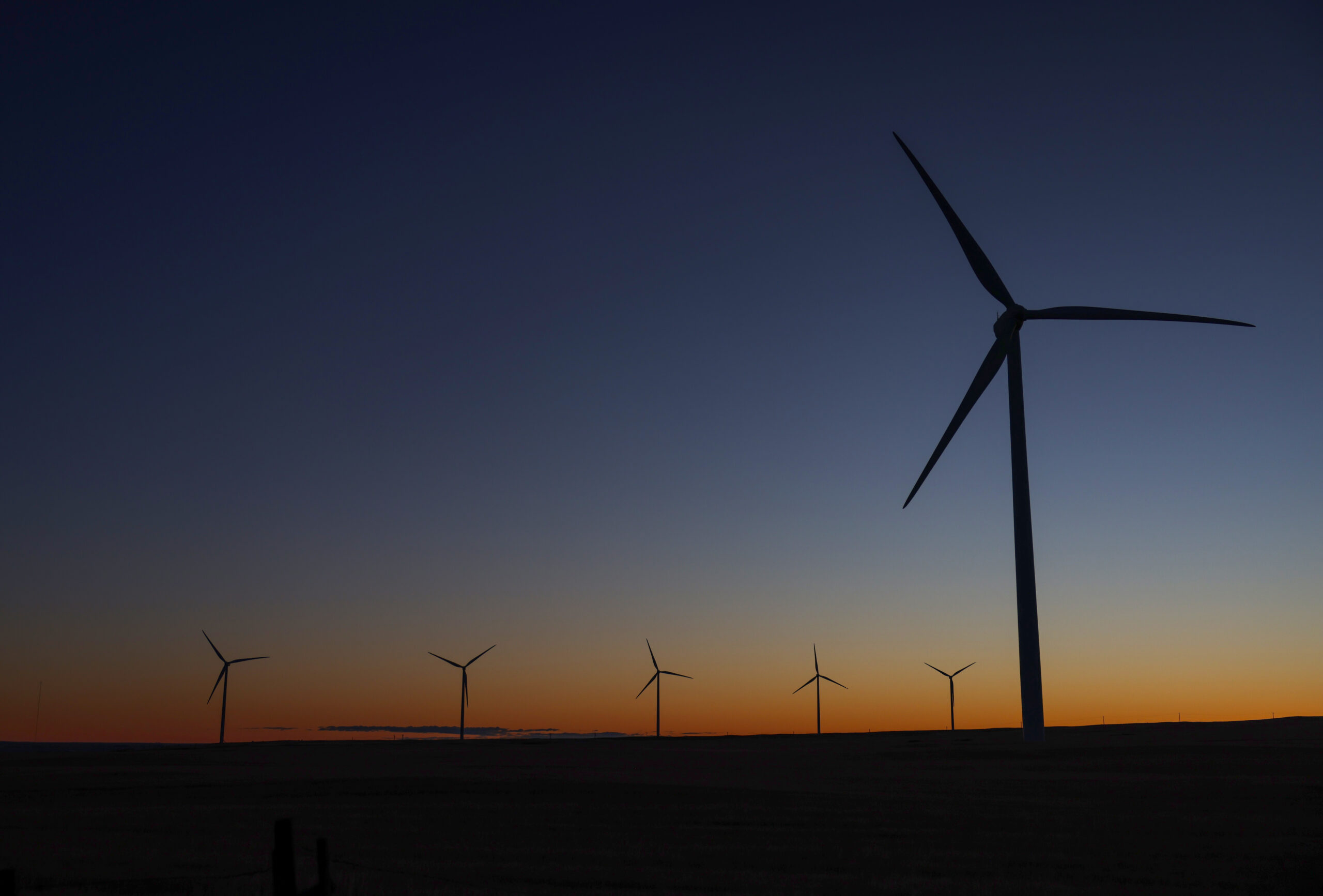 Wind turbines in southern Alberta. Premier Danielle Smith and Affordability and Utilities Minister Nathan Neudorf announced the Alberta government was pausing approvals of new renewable energy projects for six months, starting in August 2023. Photo by Leah Hennel