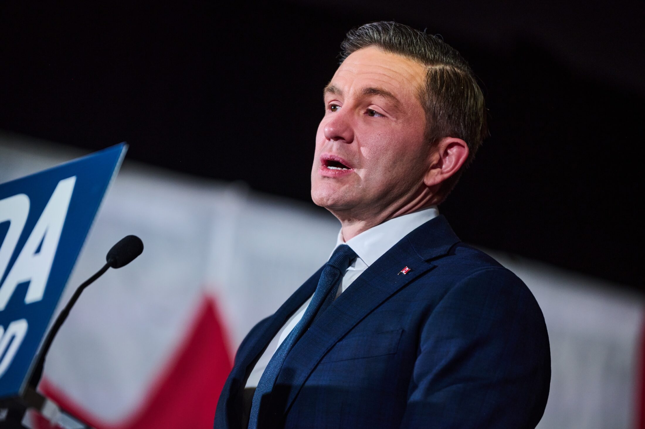 Conservative Party Leader Pierre Poilievre speaks at a press conference in Ottawa.