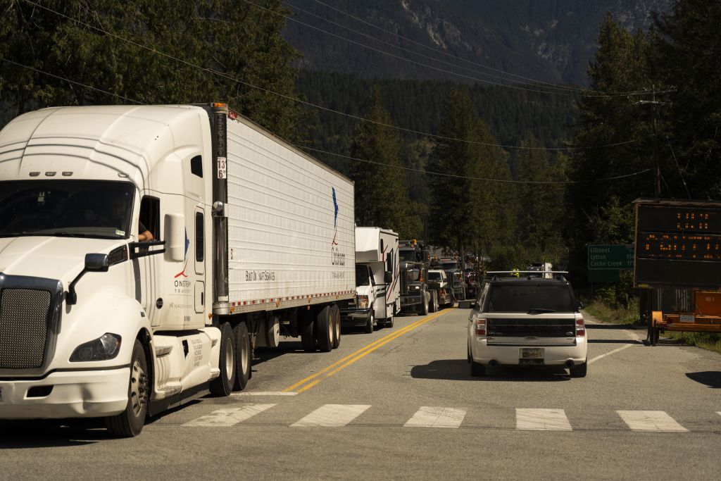 In Mount Currie, a long line of trucks and cars sit at a standstill due to a road block protesting B.C.'s decision to open Joffre Lakes without First Nations consent.