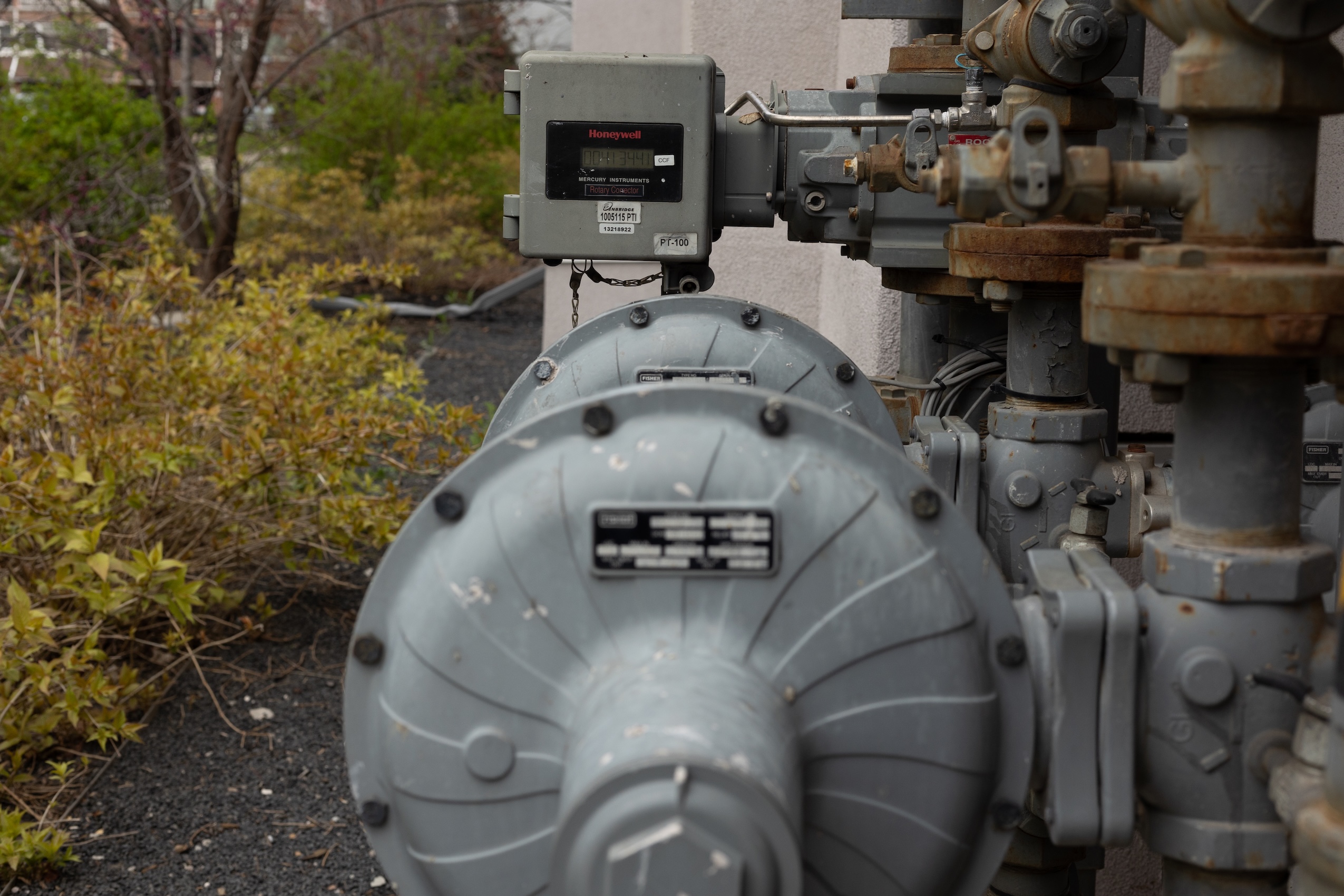 A close up image of a natural gas meter.