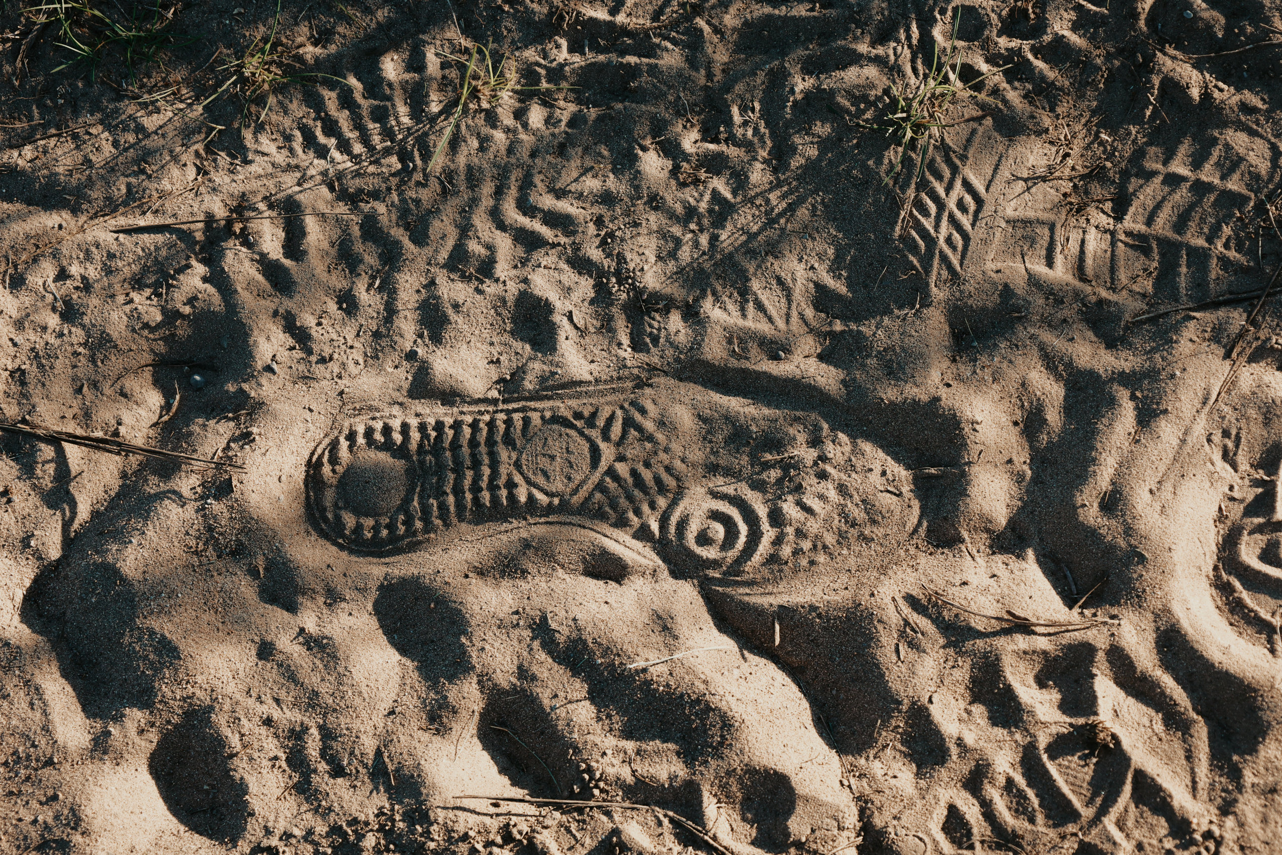 A footprint in the sand at the Alderville Black Oak Savanna during Prairie Day on October 3, 2025.