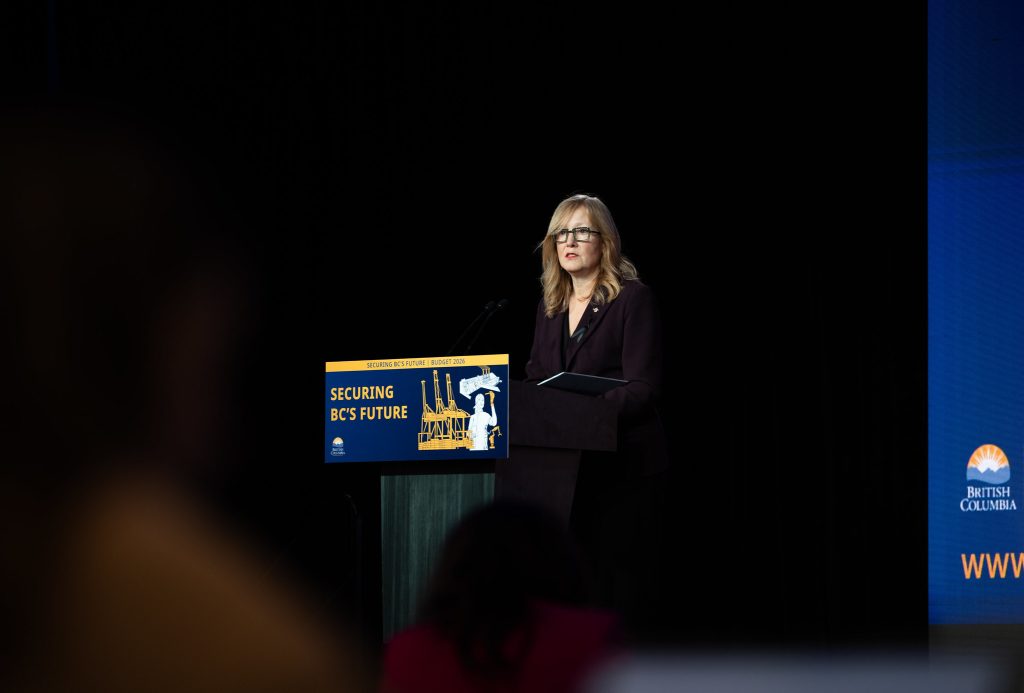 BC Finance Minister Brenda Bailey at the Budget 2026 lockup in Victoria.
