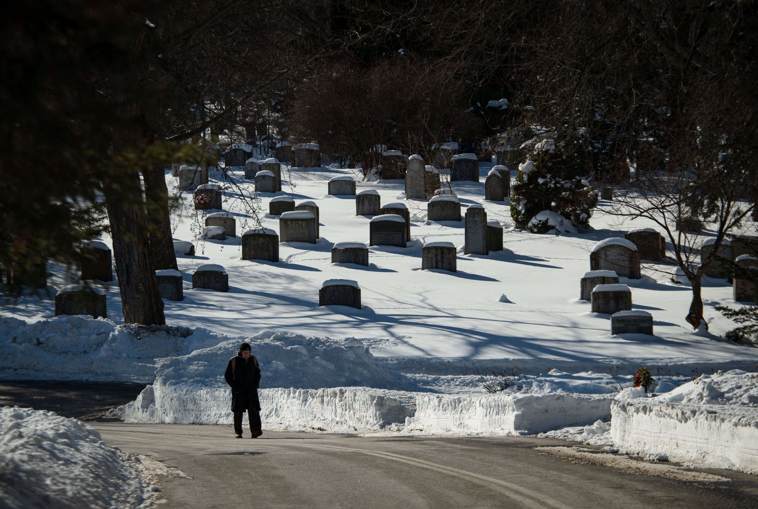 Mount Pleasant Cemetery in Toronto, Ont., is seen in the winter time.