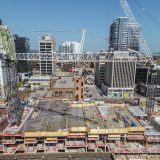A building construction site in Hamilton, Ontario.