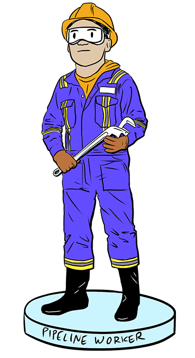 An illustration of a man holding a wrench