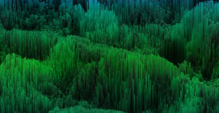 A graphic image that shows a forest-like array of bar graphs