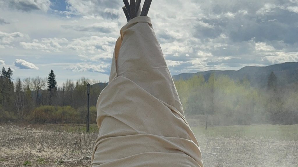 A tipi is pictured in B.C.'s interior region.