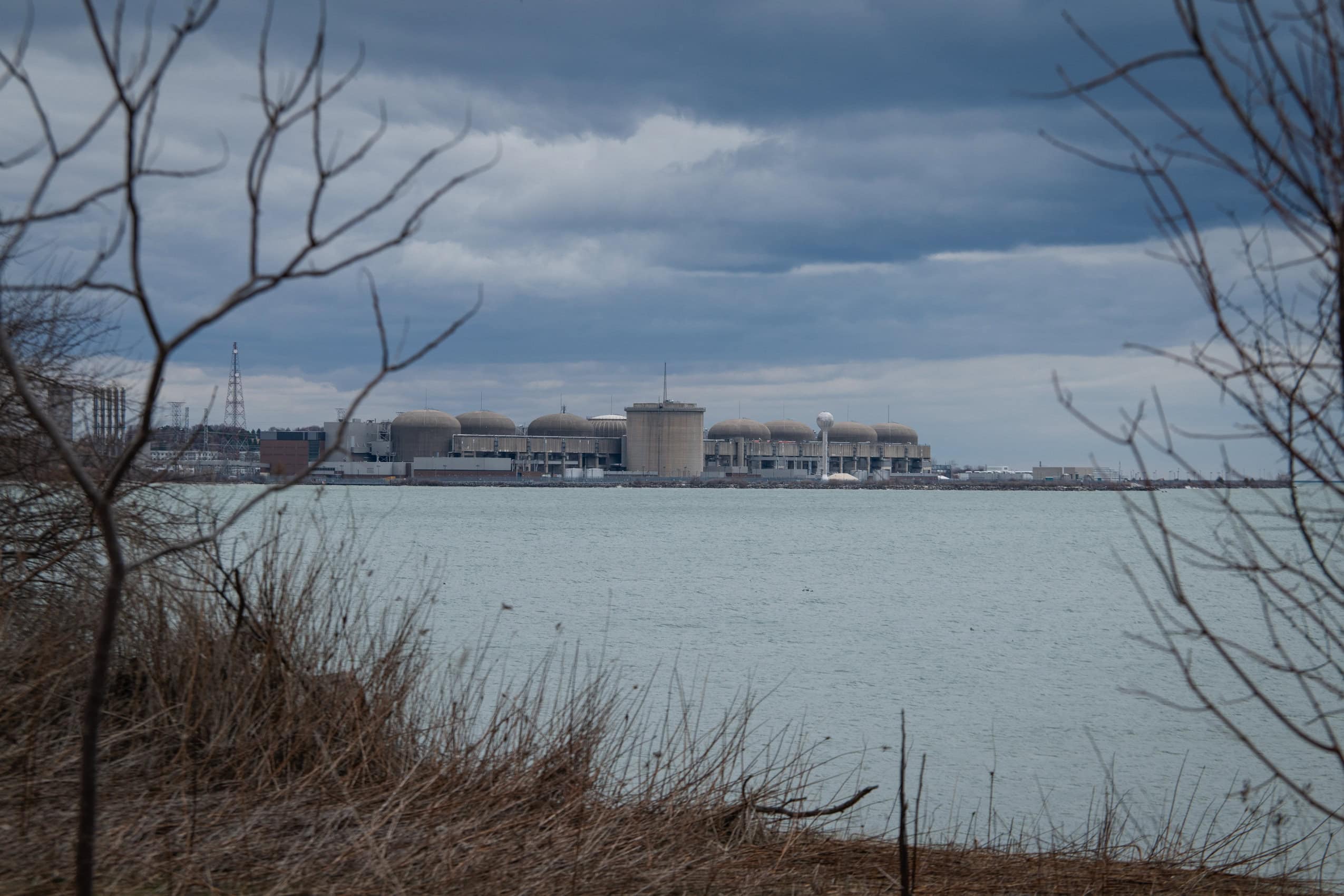 The Pickering Nuclear Generating Station is seen on the short of Lake Ontario.