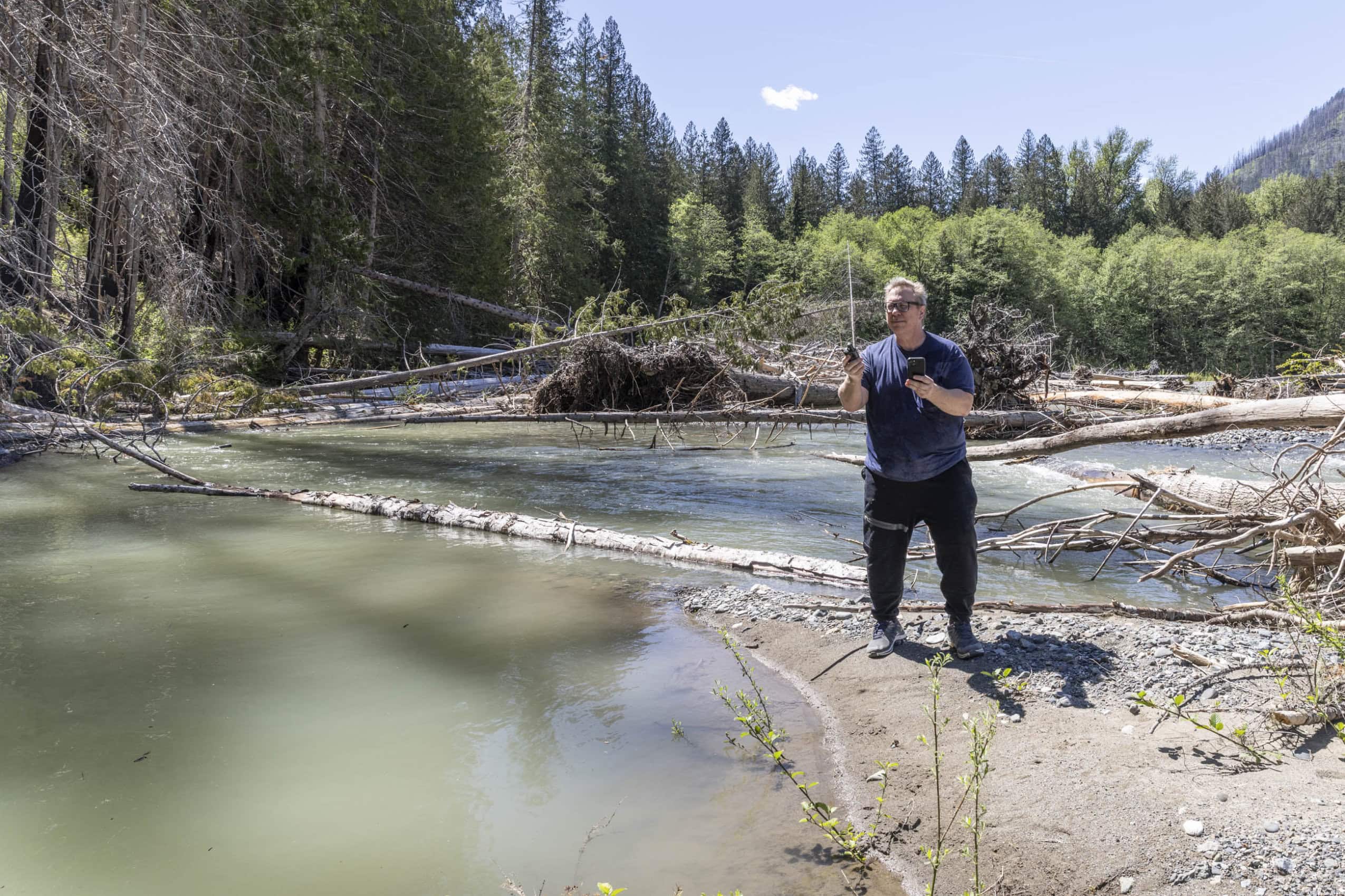 Biologist Richard Bussanich on a stretch of the Skagit River.