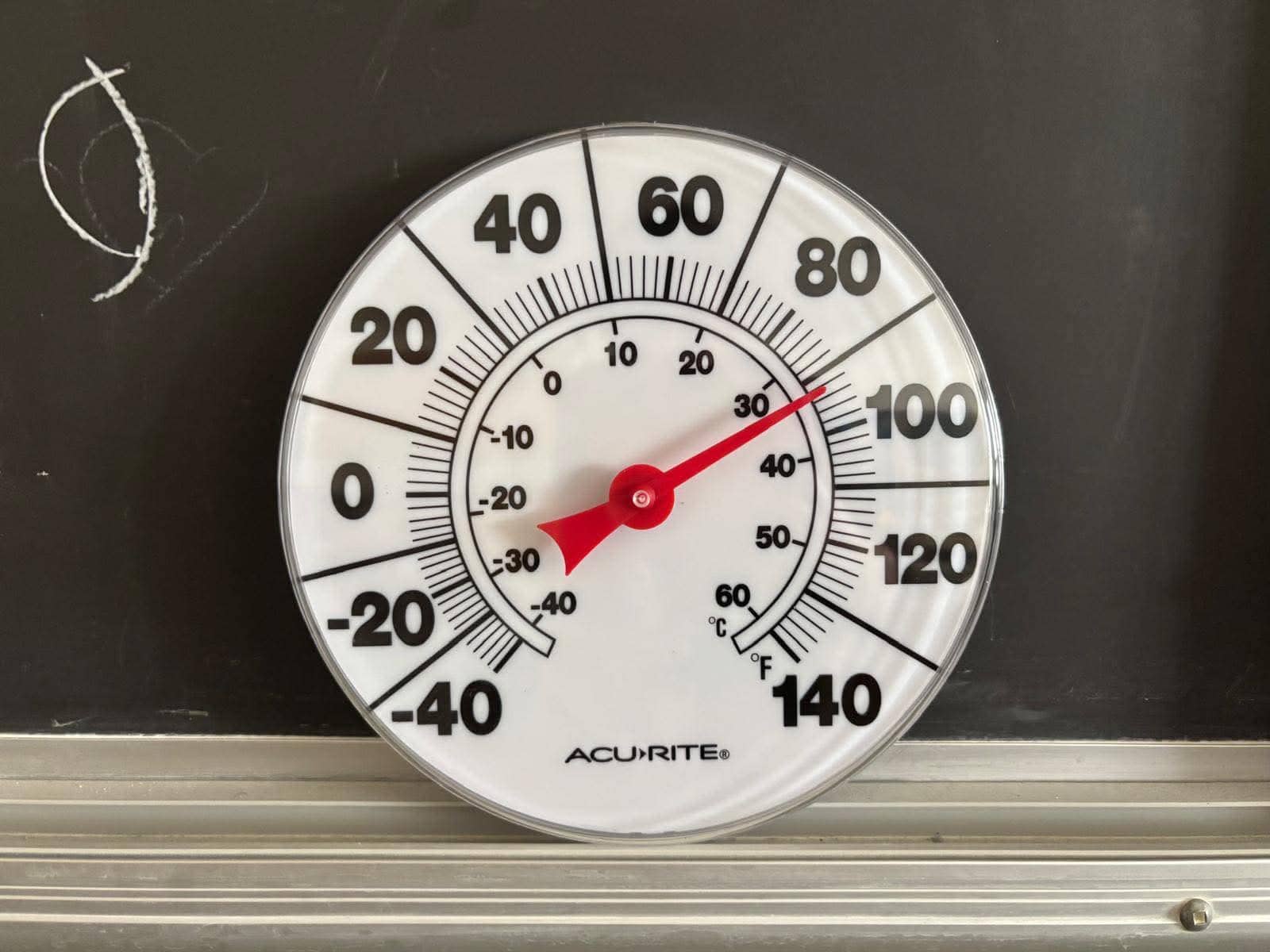 A thermometer in a classroom