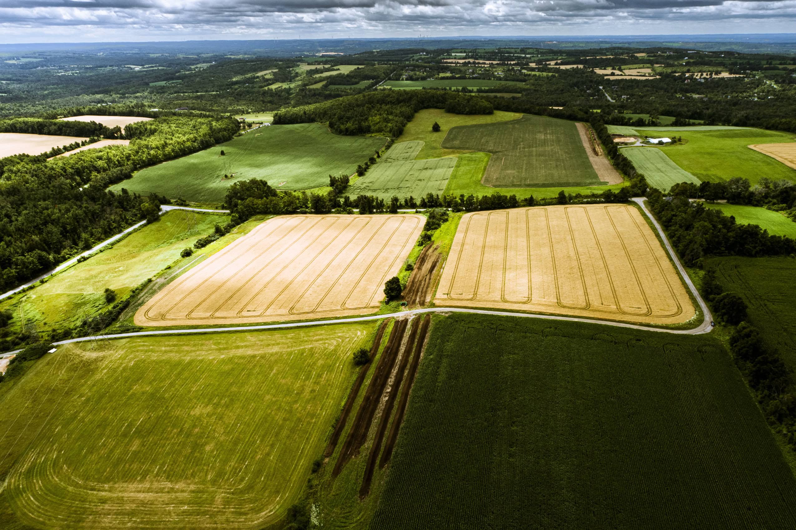 An aerial view of Norm Lamothe's farm outside Peterborough, Ont.