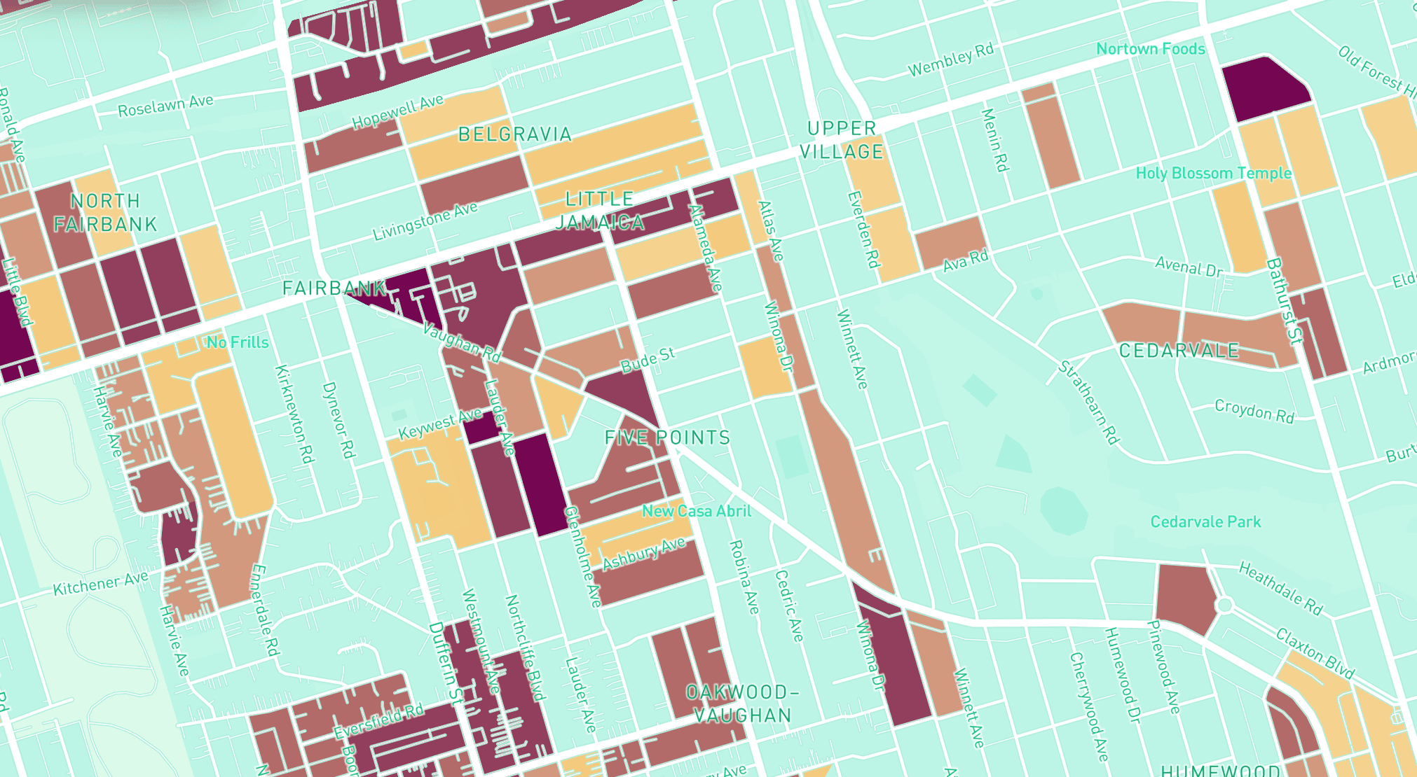 A map with some red, orange and yellow areas