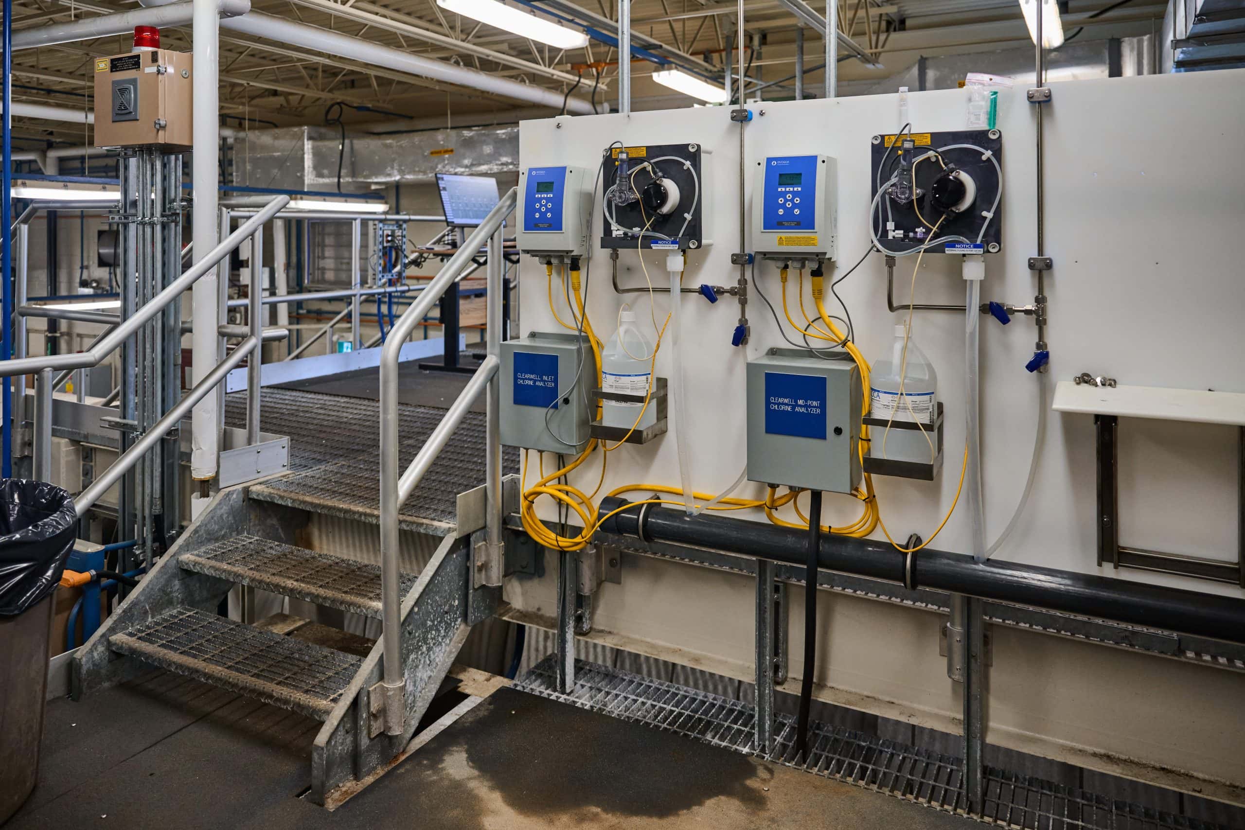 Panel of instruments in an industrial room.